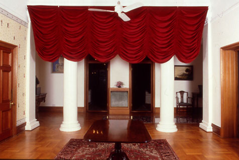 "Curtain between..."