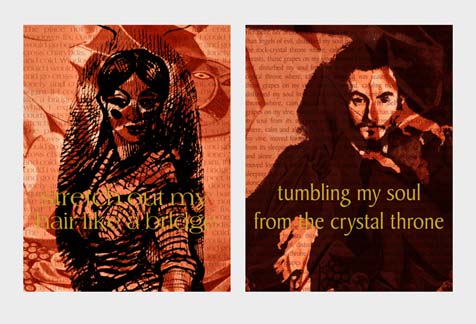  "Study # 3 for 'Flowers of Evil and Good' / Red Jeanne Duval and Charles Baudelaire"